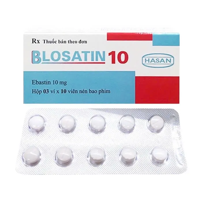 Blosatin 10mg Hasan (H/30v) – Viên nén kháng dị ứng Ebastine